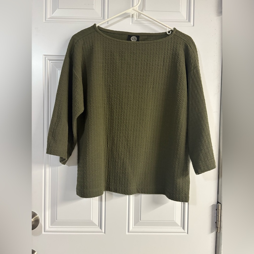 Bobeau Forest Green Textured Top✨